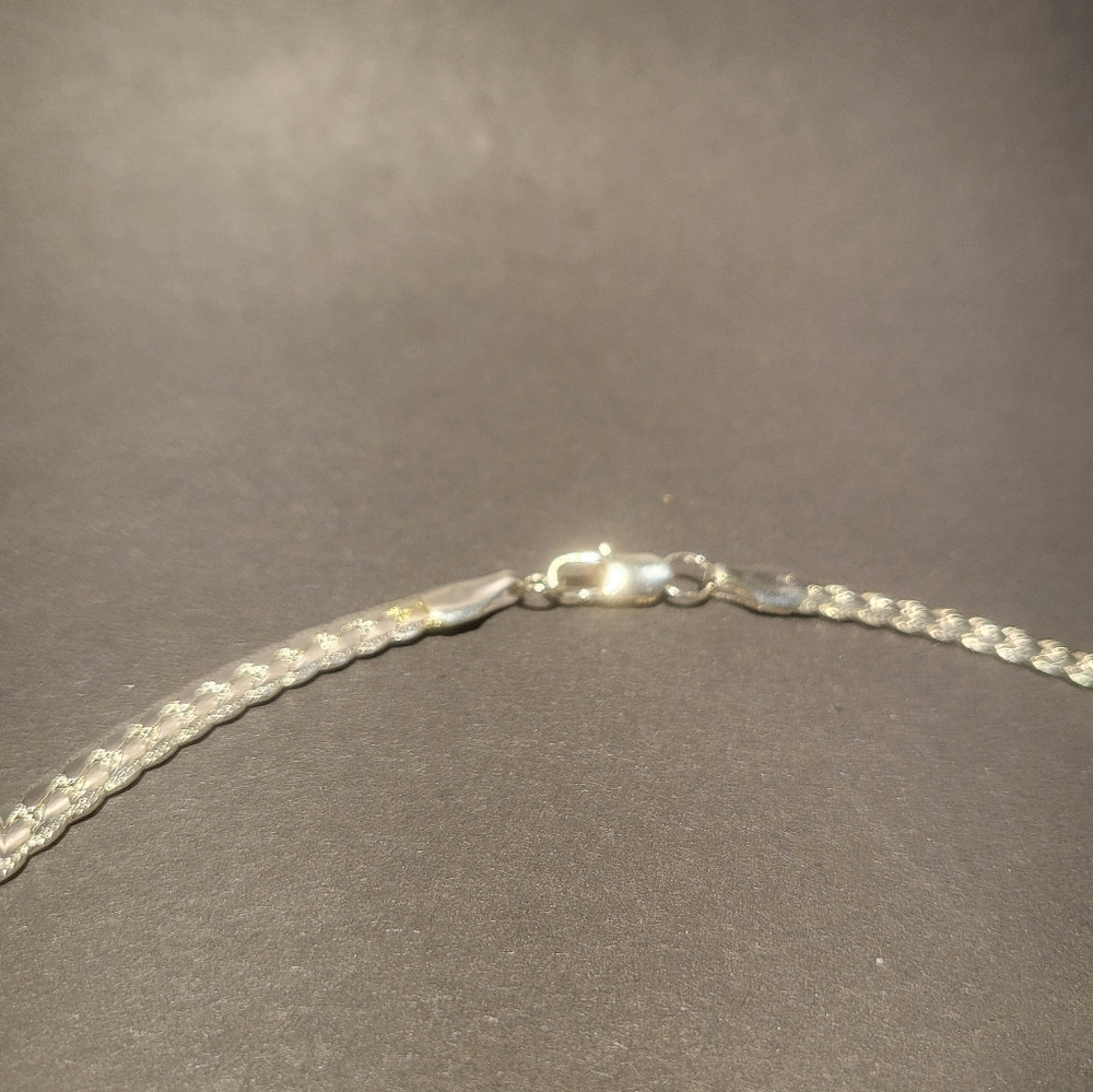 Silver Flat snake link necklace....24084 - Picture 5 of 5